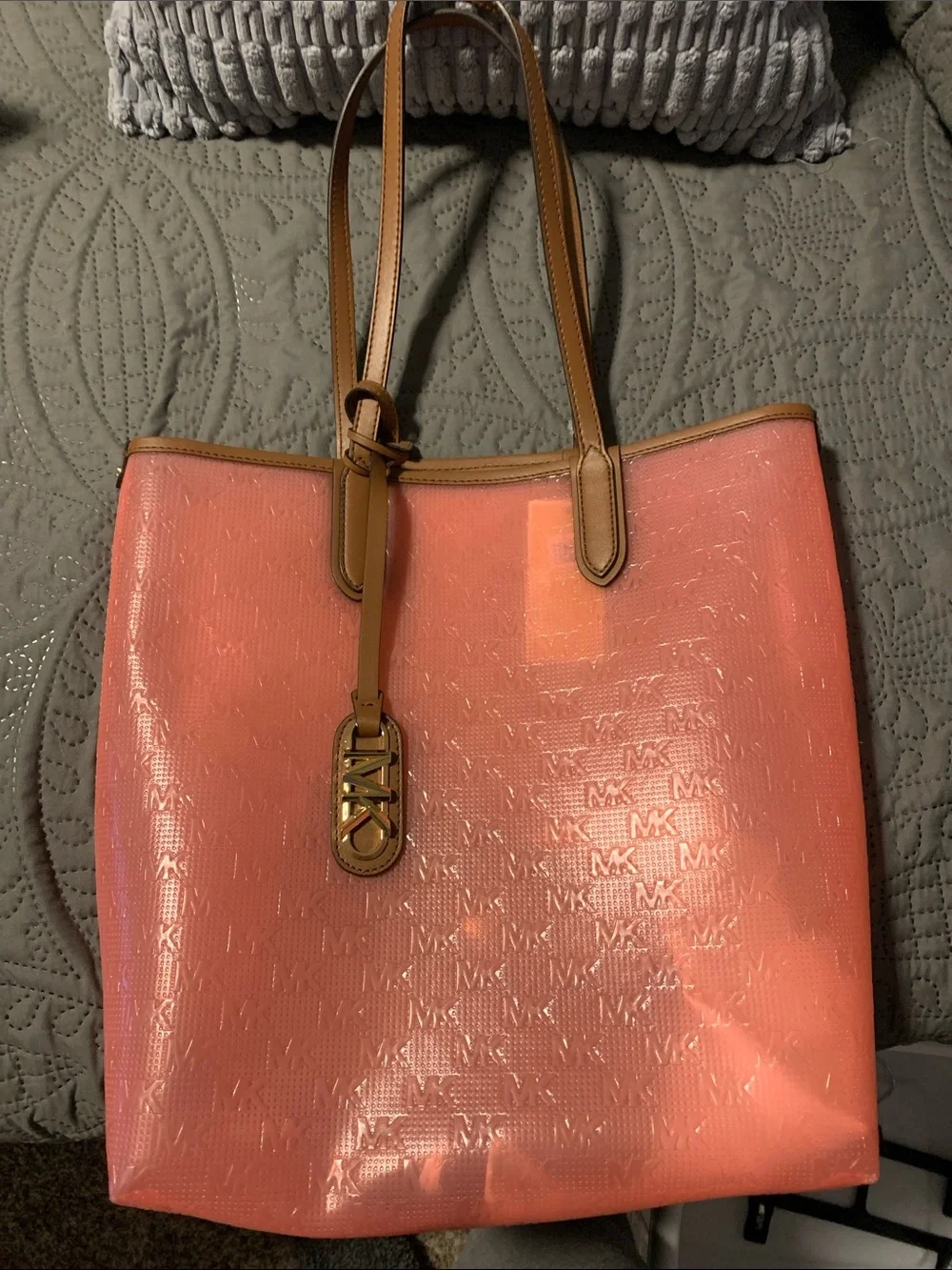 Michael Kors Eliza Tote with Brown Trim and Straps